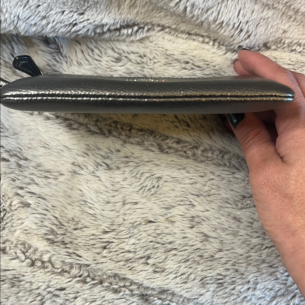 Coach Metallic Silver Wristlet - Picture 3 of 8
